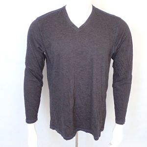 MICHAEL BRANDON Ash Gray V Neck Long Sleeve